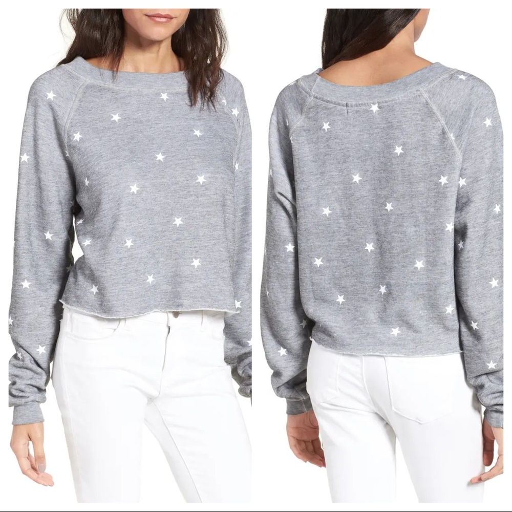 Wildfox Football Star Monte Crop Sweatshirt 🤍
